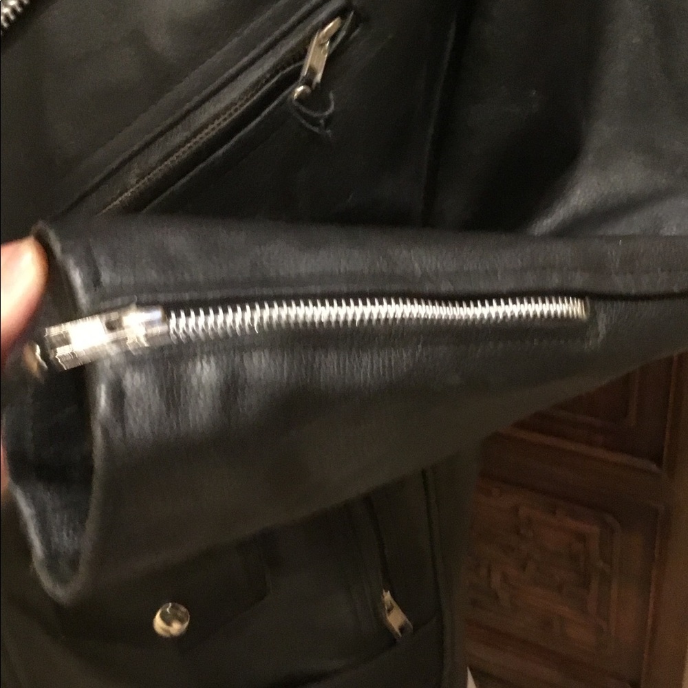 💋 LEATHER MEN JACKET SIZE 36 WITH CUSTOM GRAPHICS - Picture 7 of 9